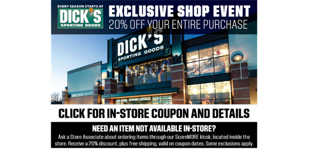 Enter Code SPORTS2020 at checkout